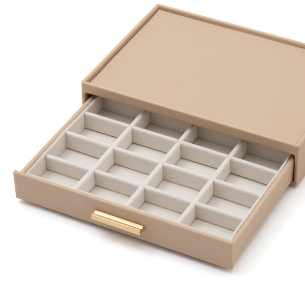 スタッキング ジュエリーボックス リング ピアス ベージュ