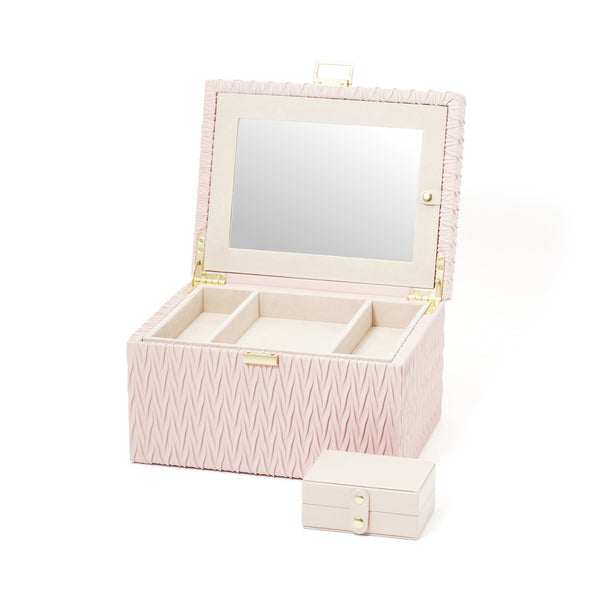 【EC限定・アウトレット品】エンボス ジュエリーボックス L ピンク