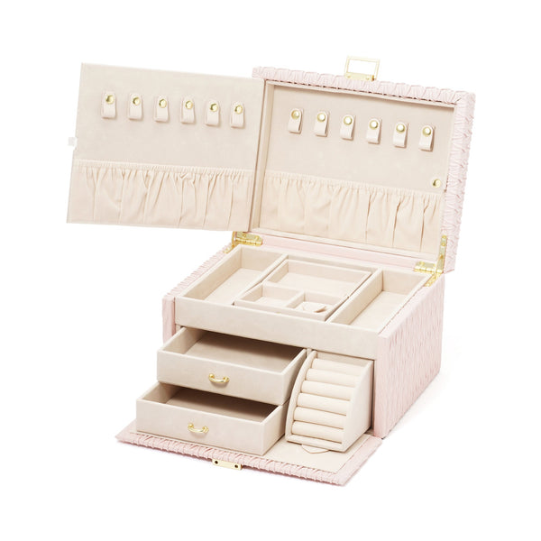 【EC限定・アウトレット品】エンボス ジュエリーボックス L ピンク