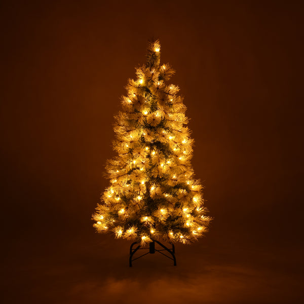 LED130球付き クリスマスツリー スノー 120cm ライトグリーン