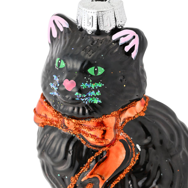 ガラスオーナメント 黒猫