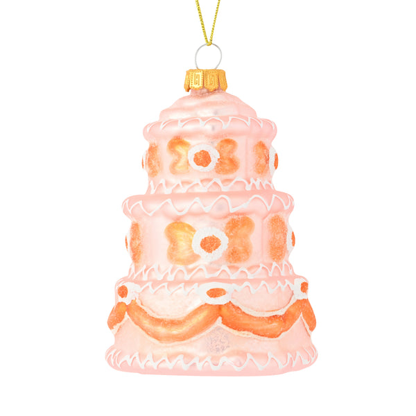 ガラスオーナメント ケーキ ピンク
