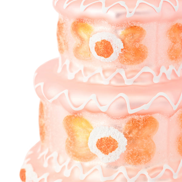 ガラスオーナメント ケーキ ピンク