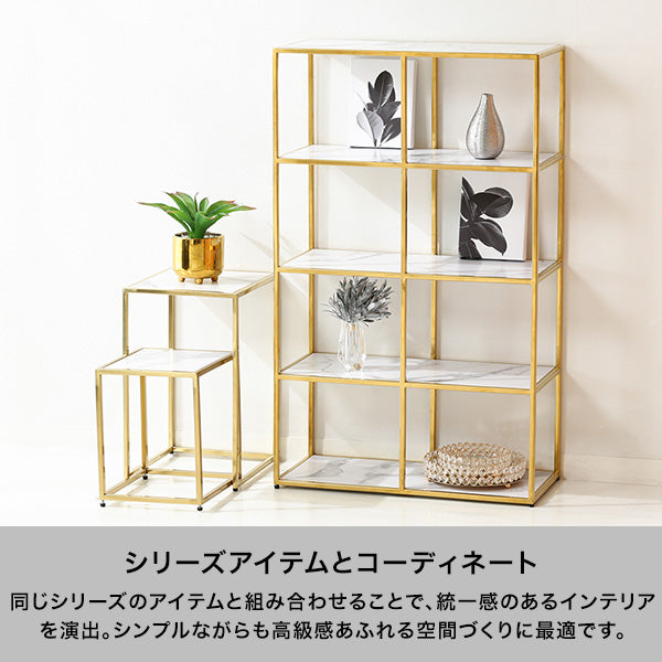 レーヌ ネストテーブル S クリア×シルバー