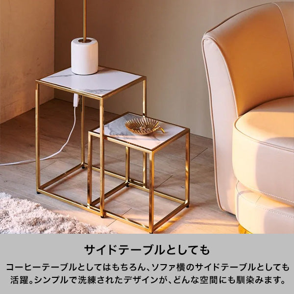 レーヌ ネストテーブル S クリア×ゴールド
