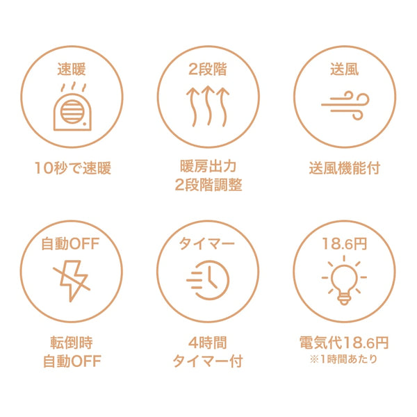 【速暖】ミニクイックヒーター グレージュ