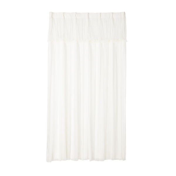 チュールバルーン ダブルカーテン H2000×W1000 アイボリー（レース&ドレープ/既製）