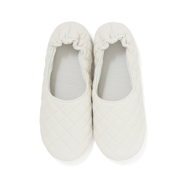 ポケッタブルルームシューズ キルティング  ホワイト