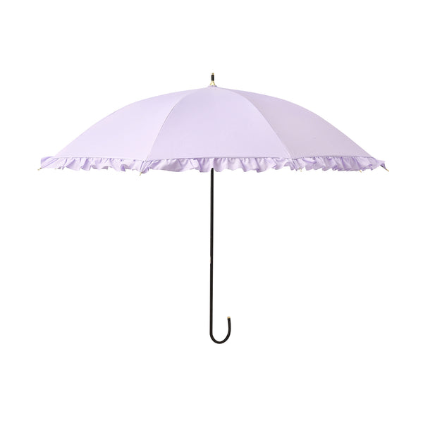 【2024年モデル】遮光 クラシックフリル 長傘 50cm パープル（晴雨兼用）