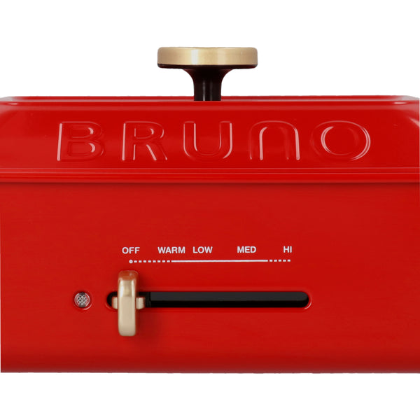 BRUNO コンパクトホットプレート レッド （プレート2種セット）